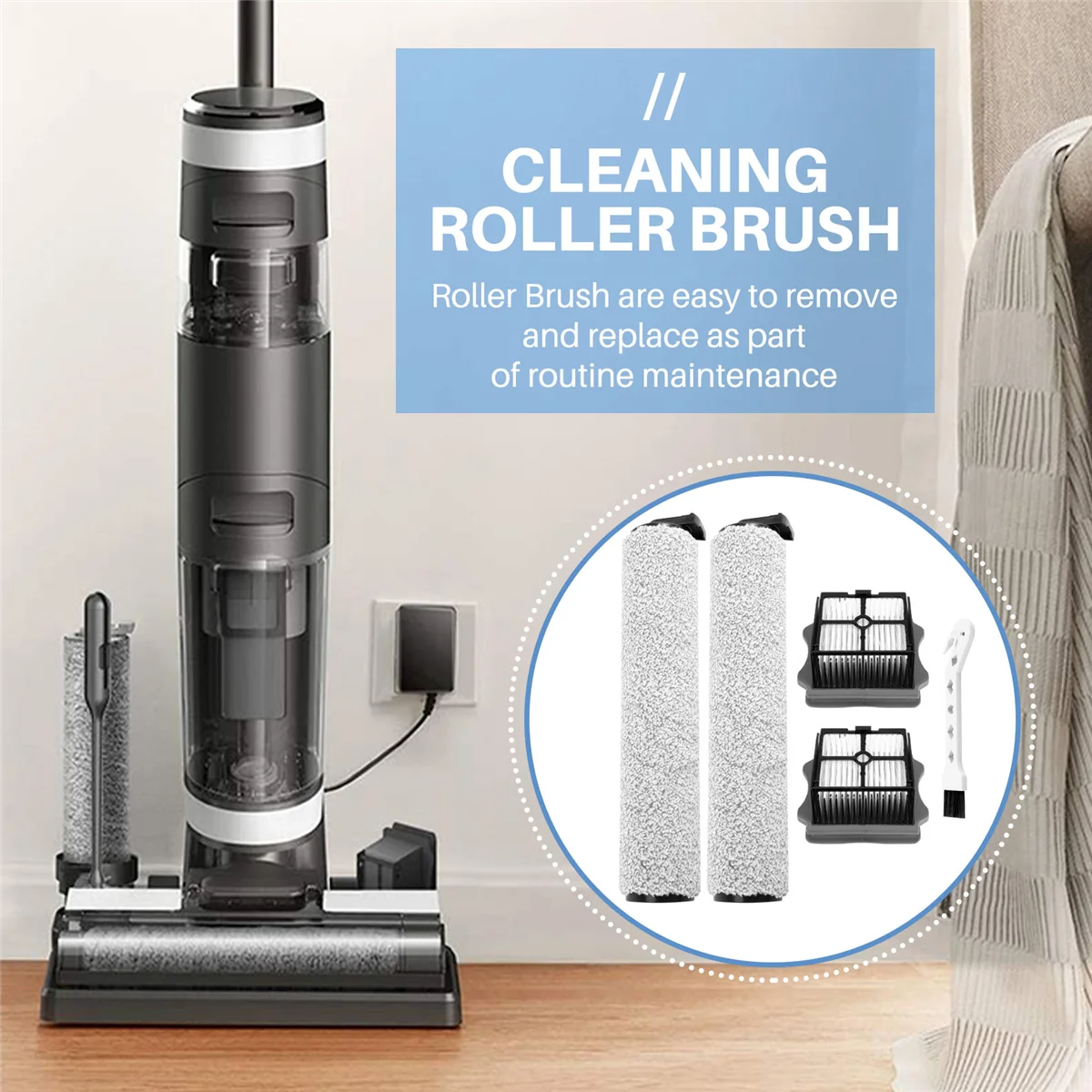 Spazzola a rullo con filtro HEPA per aspirapolvere Tineco Floor One S3, IFloor 3 Mop per pavimenti bagnati e asciutti