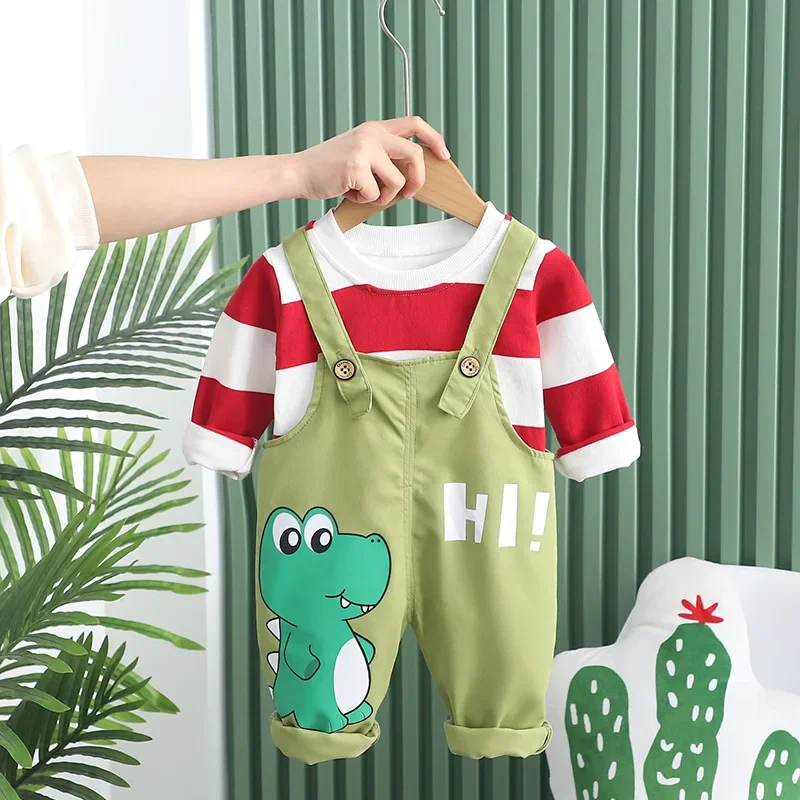 

New Spring Autumn Baby Boys Clothes Suit Children Long Sleeved T-Shirt Overalls 2Pcs/Sets Infant Cartoon Costume Kids Tracksuits