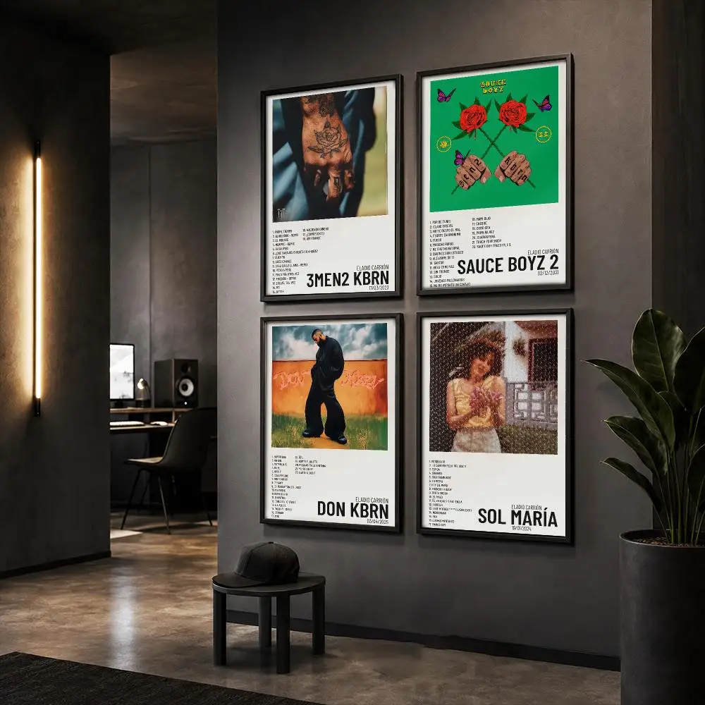 E-Eladio C-Carrion Rapper Music Poster HD Home Wall Stickers House Hallway Living Room Bedroom Bar Office Decor Art Prints