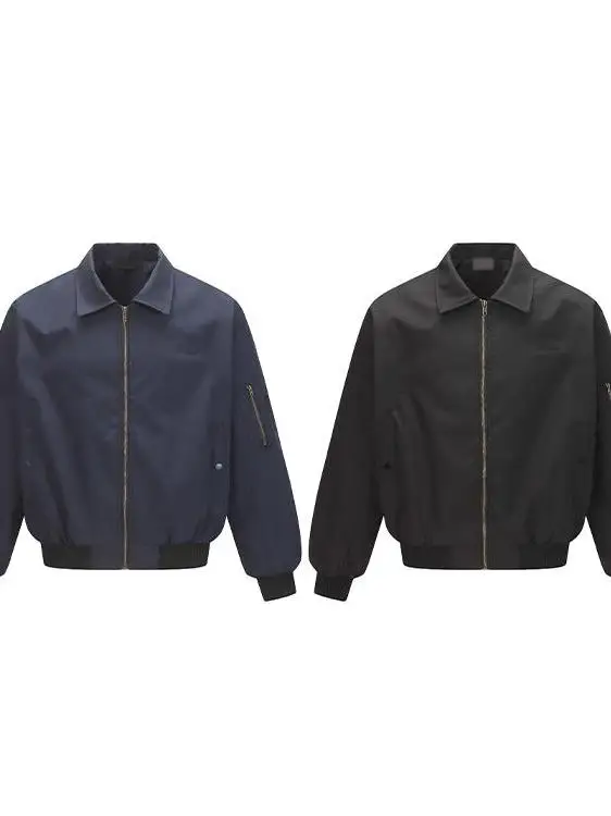 

Retro American Sle Bomber Jaet with Embroidery Warm Cotton Flight Jaet Men's Faionable Open Cardigan Outerwear