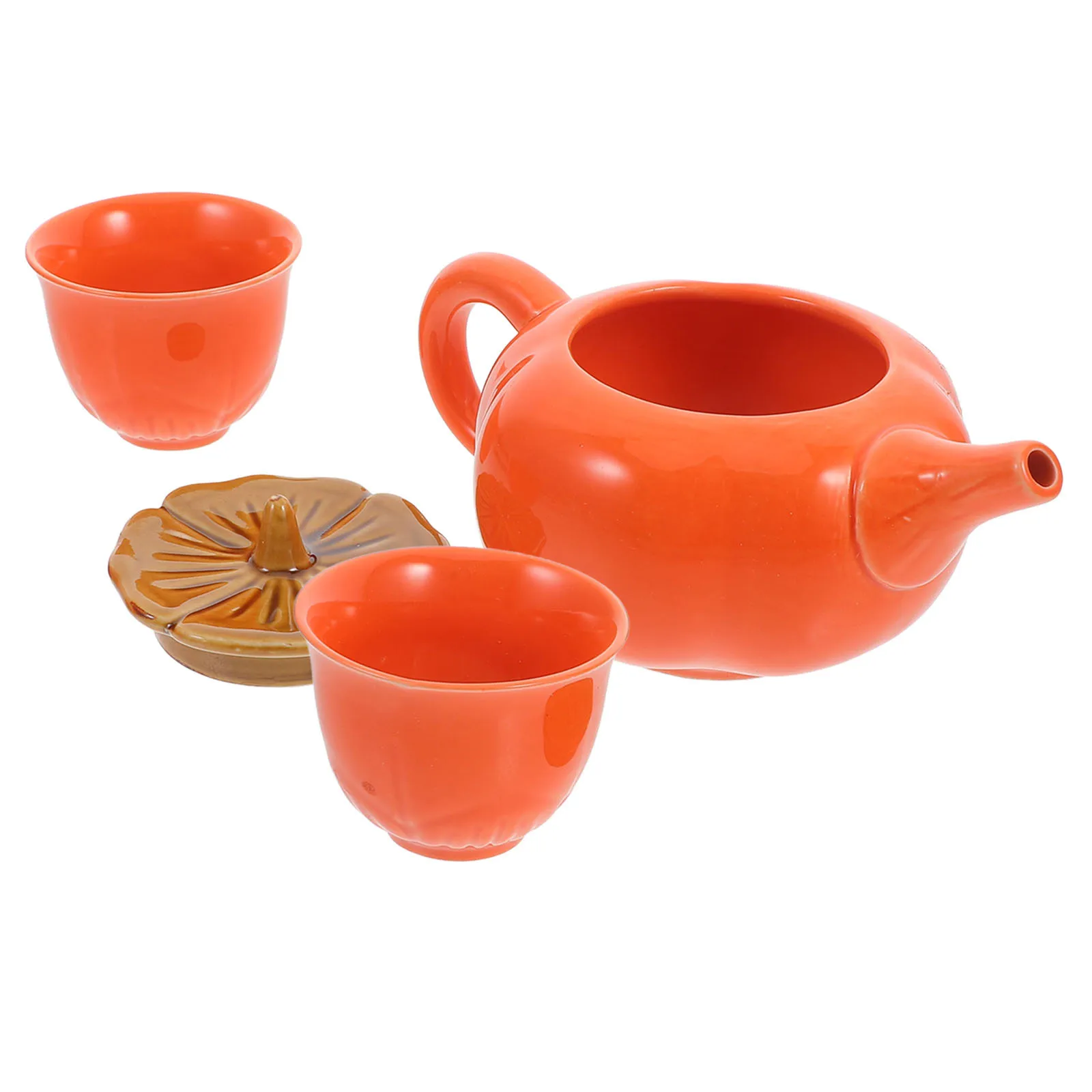 

1Set Ruyi Teaware Set Persimmon Shape Easy Maintenance Home Travel Use Persimmon Design Tea Set Traveling Teaware