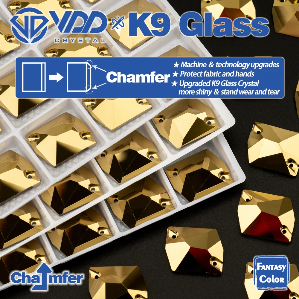 VDD S268 Aurum Top Quality K9 Glass Sew On Rhinestones Sewing Crystals Flatback Strass Stones For DIY Clothes Dress Accessories