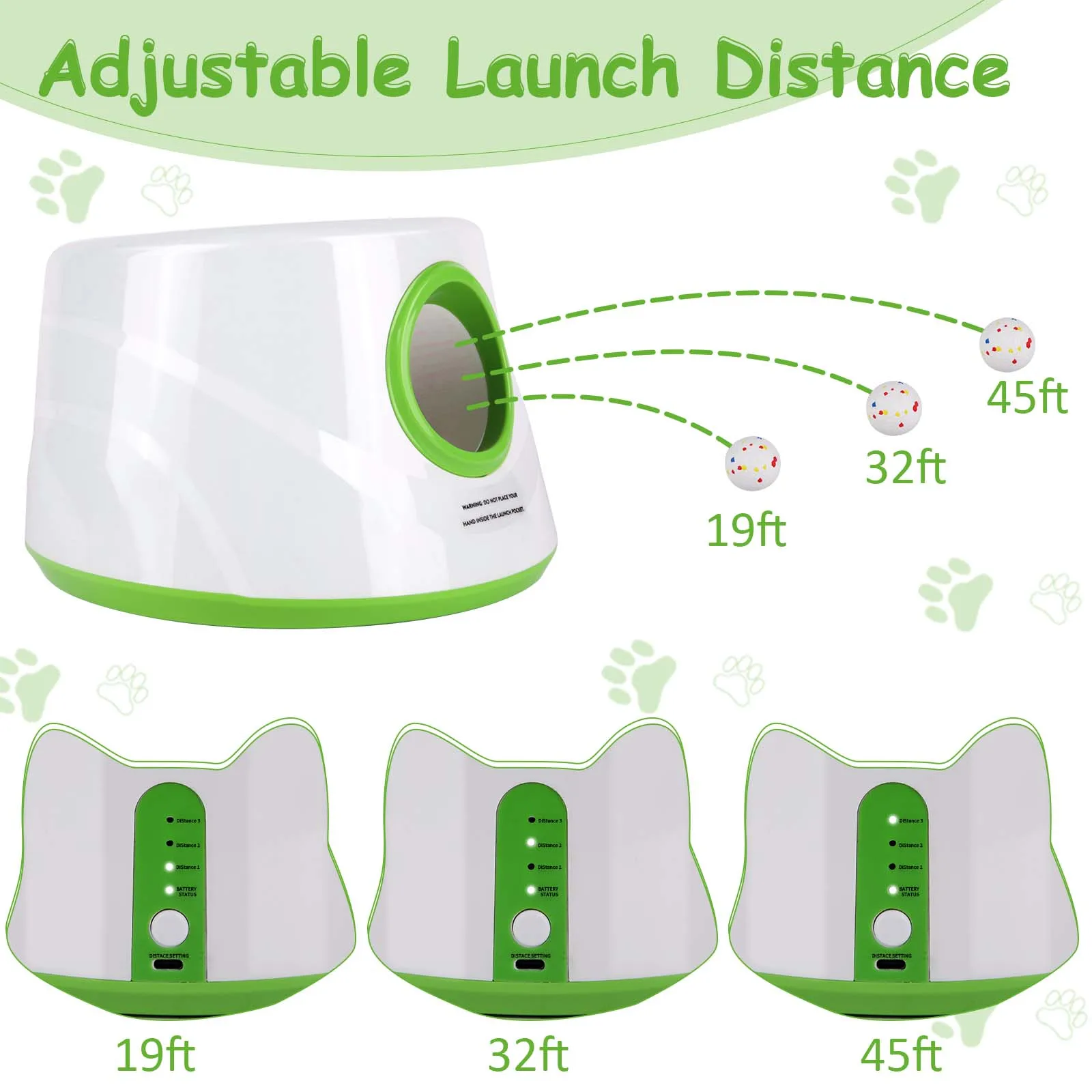 Imagen 7: Lanzador automático de bolas para perros, máquina de buscar perros, divertidos juguetes interactivos de lanzamiento de catapulta, 3 distancias de lanzamiento para perros pequeños a medianos