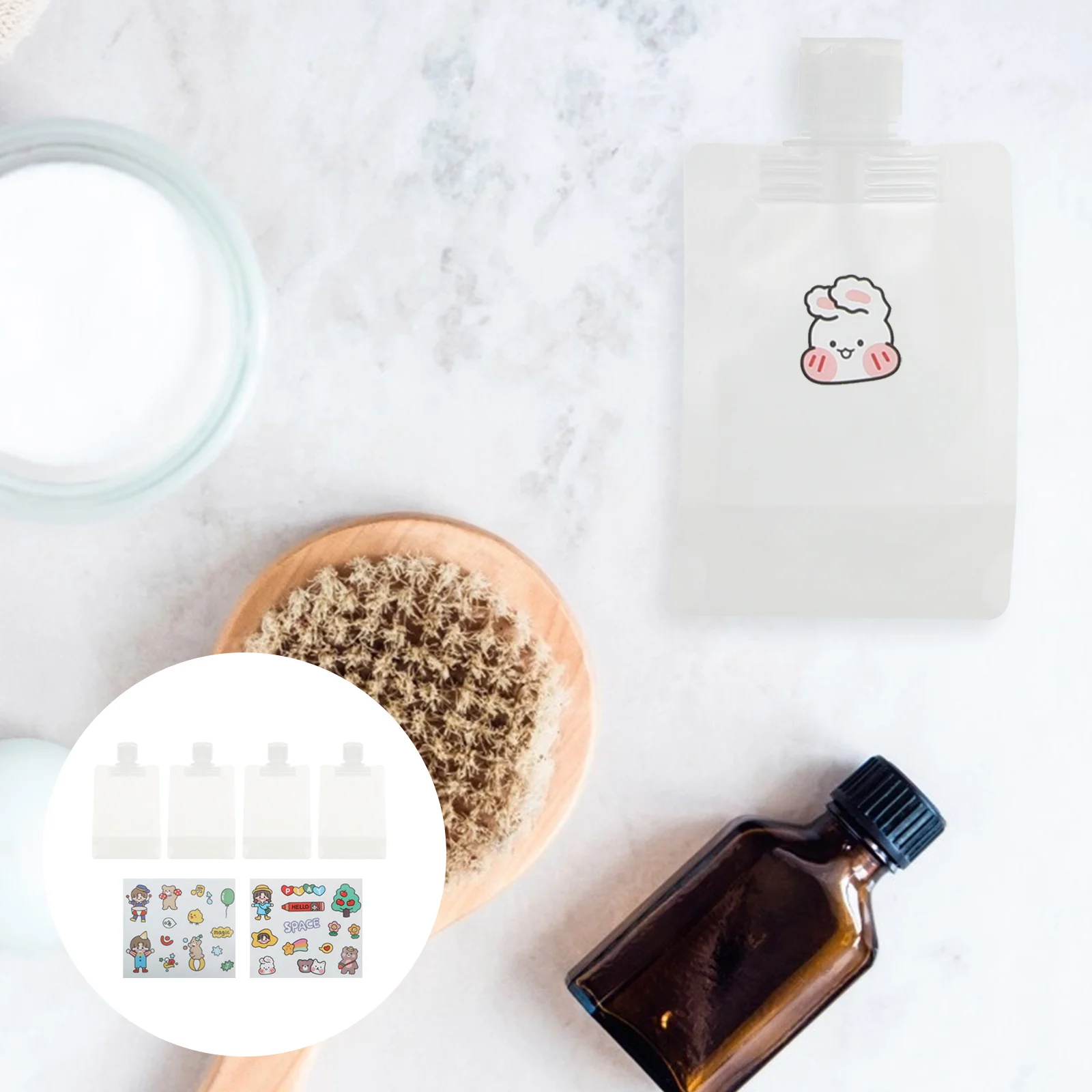 

1Set Travel Subpackage Bag Lotion Storage Leakproof Storage Pouch Portable Cosmetics Travel Container Space-Saving