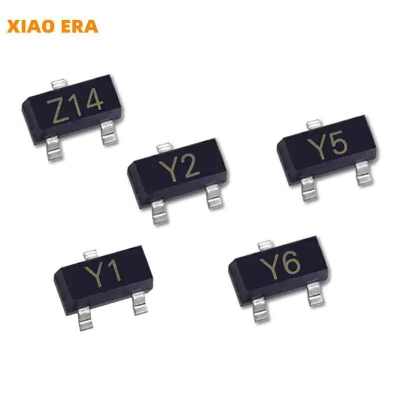 100Pcs SMD Zener Diode SOT-23 BZX84C2V4 Z11 BZX84C2V7 Z12 BZX84C3V0 Z13 BZX84C3V3 Z14 BZX84C3V9 Z16 BZX84C4V3 Z17 2.4V-39V IC