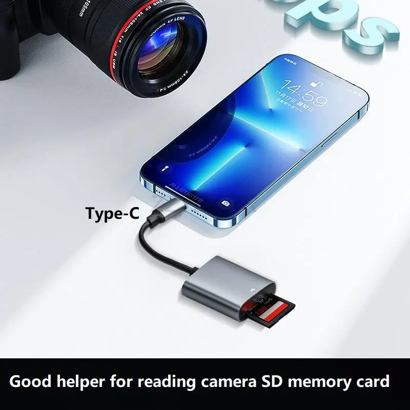 USB C SD Card Reader Type C SD 4.0 Memory Card Adapter for UHS-I SDXC SDHC SD Cards for iPhone 17/16/15/MacBook Pro/USB Type C