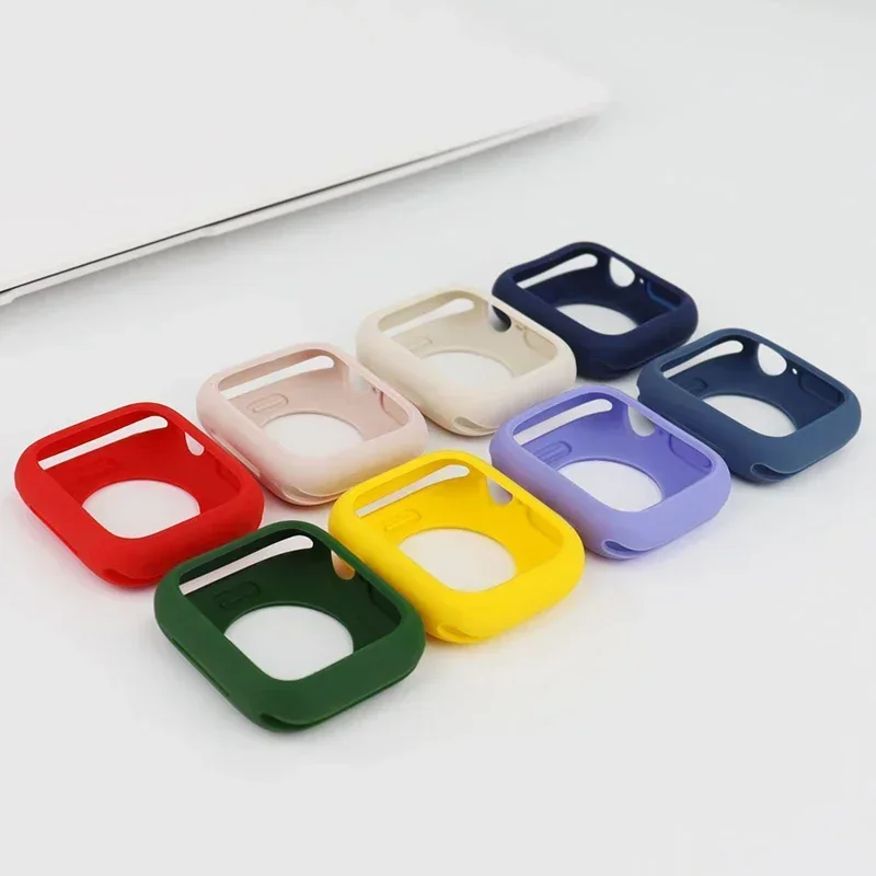 Candy Soft Silicone Case for Apple Watch Cover 9 8 7 6 Se 5 45mm 42mm 38 Protection Iwatch Serie 44mm 40mm 41mm Bumper for women