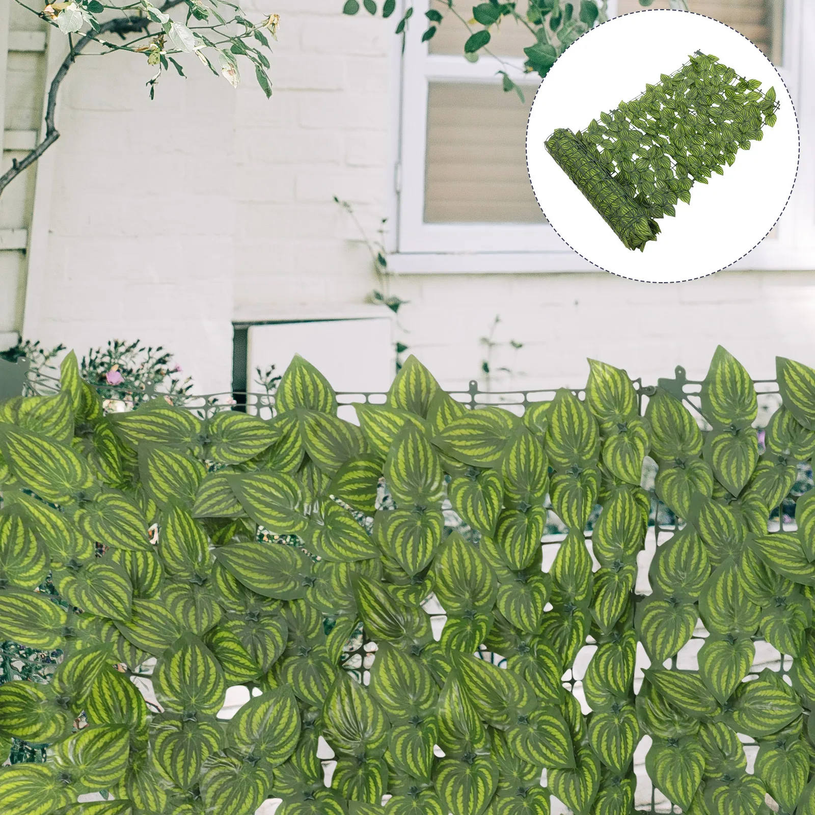 

Artificial Green Leaf Trellis Privacy Fence Lifelike Simulated Plant Wall Durable Outdoor Garden Balcony Home Decoration