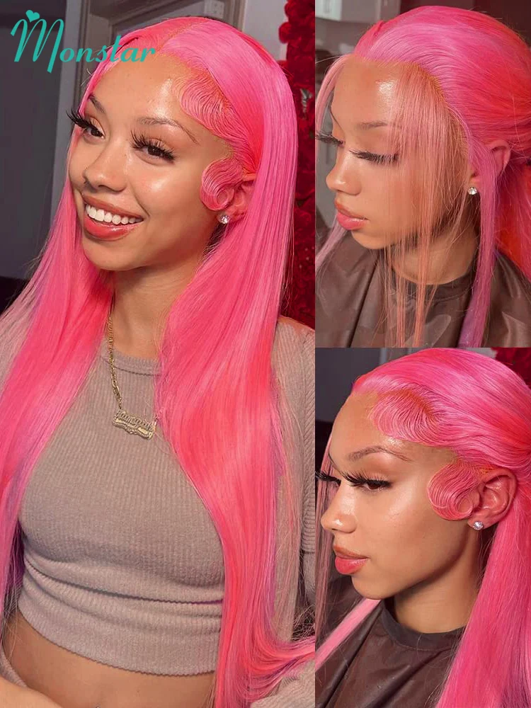 30 38 Inches Pink Wig Human Hair Lace Frontal Wig Colored Human Hair Wigs 613 Hd Lace Frontal Wig 13x6 Lace Front Human Hair Wig