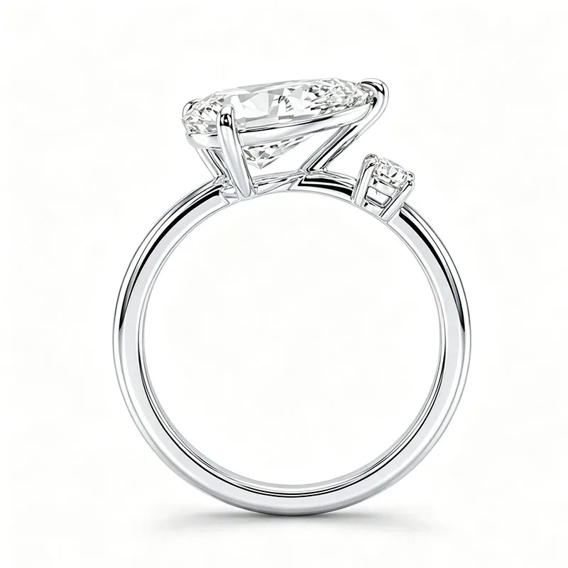 3 Karat Birnenschliff Laborgezüchteter Diamant-Verlobungsring aus Platin 950 DEF VS-VVS IGI-zertifiziert Solitär Brautschmuck für Damen – Detail 6