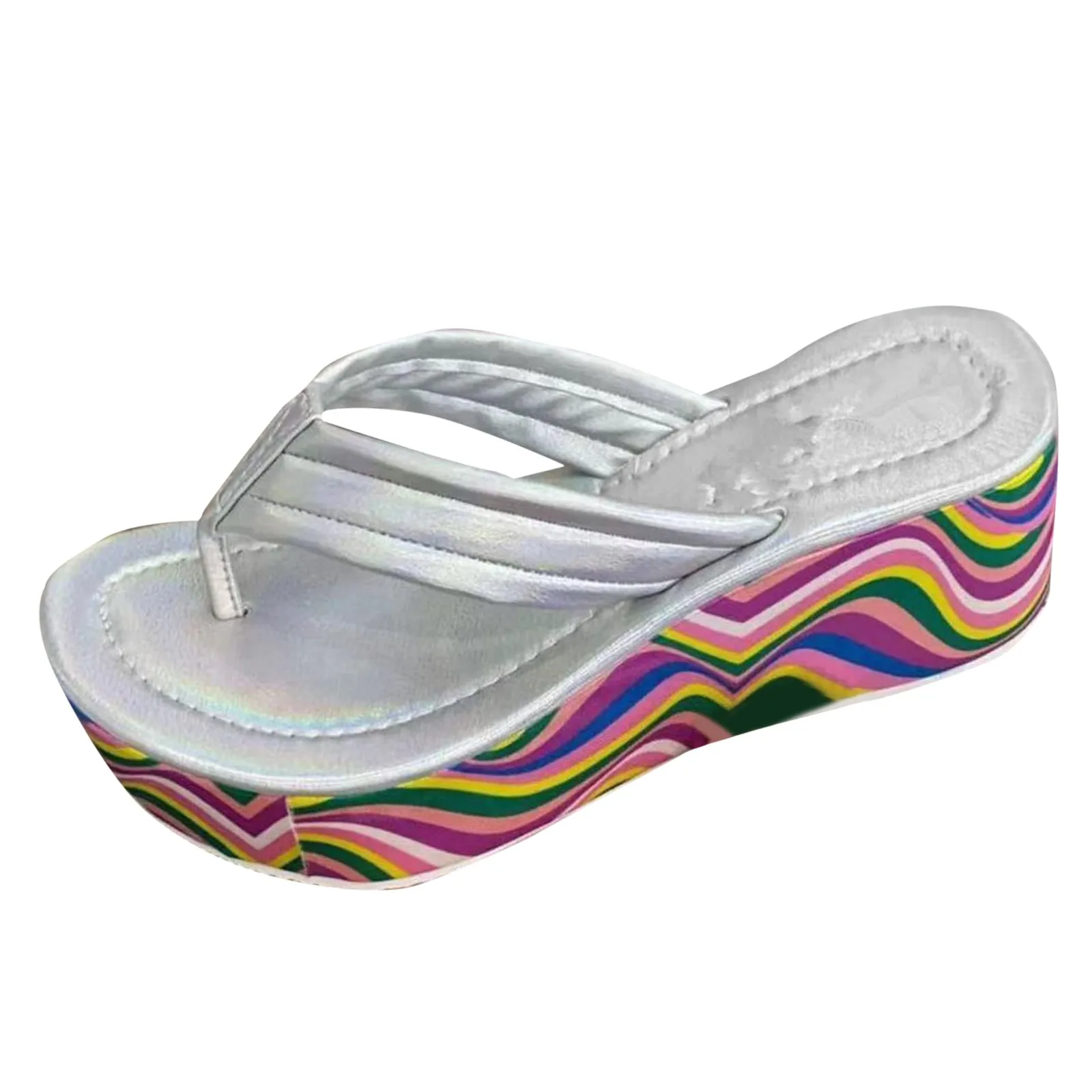 المرأة الوجه يتخبط حجم 9 واسعة شعبية جديدة كبيرة اللون سميكة القاع متعرجة النعال المنحدر الكعوب نعال شاطئ الوجه بالتخبط