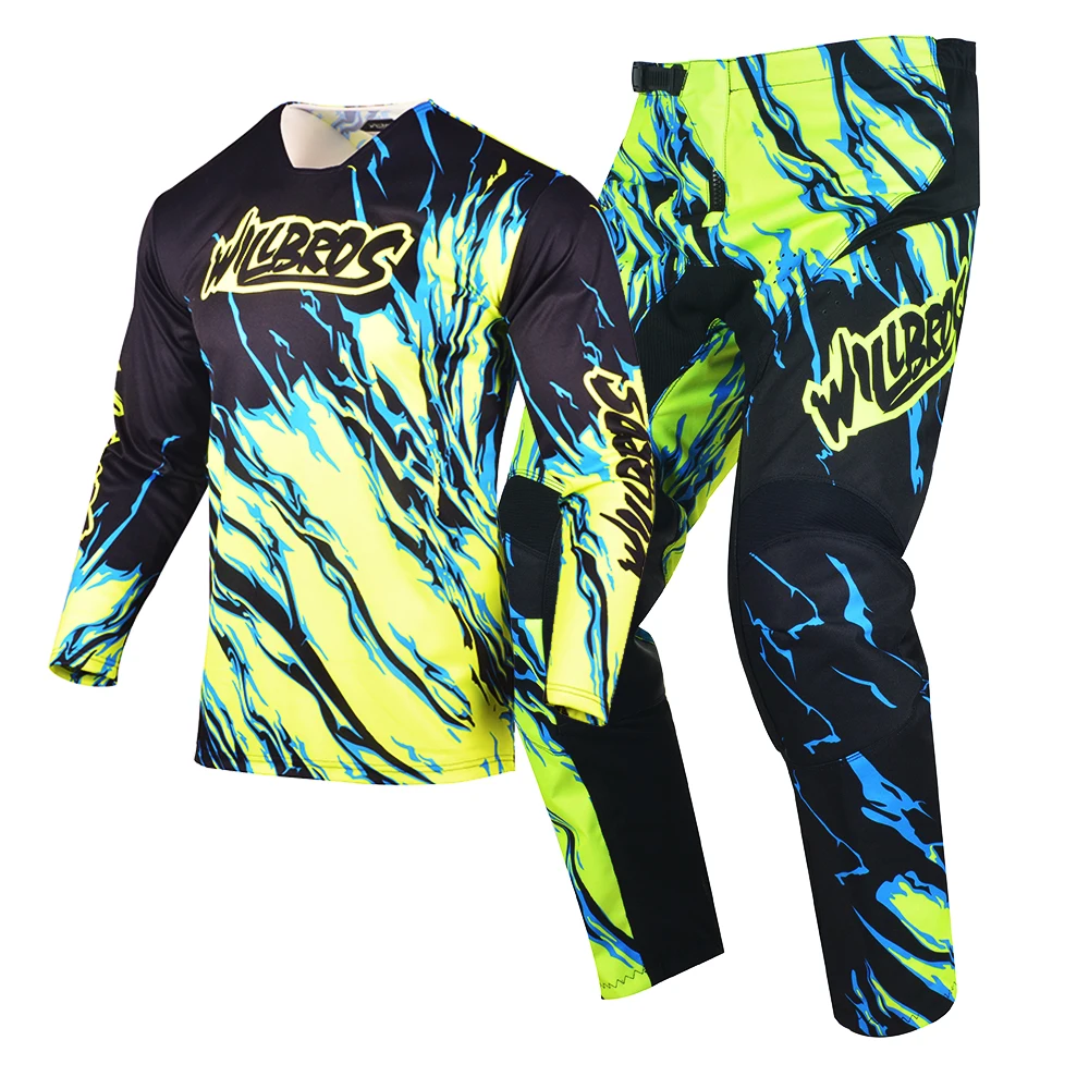 Enduro Suit BMX Mx DH Creo Teal Motocross Jersey Pants Combo Outfit Gear Set ATV Dirt Bike kit estate traspirante colorato