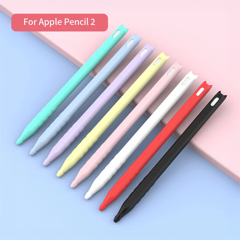 

Чехол-карандаш для Apple Pencil 2 2nd Cover, однотонный мягкий силиконовый ультратонкий защитный чехол для iPad Pencil 2 2nd Sleeve Capa