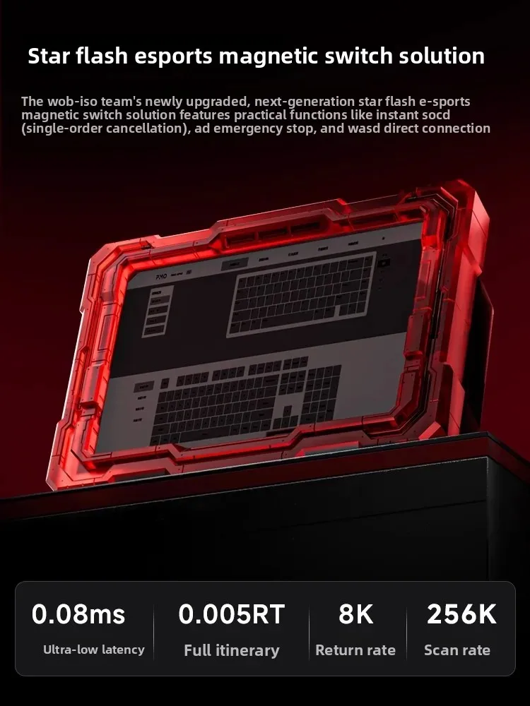 PMO GP68 Wired Magnetic Switch Keyboard Aluminum Hot-Swap GASKET Gaming Mechanical Keyboard RGB 8000Hz 0.08MS RT 0.005mm Custom