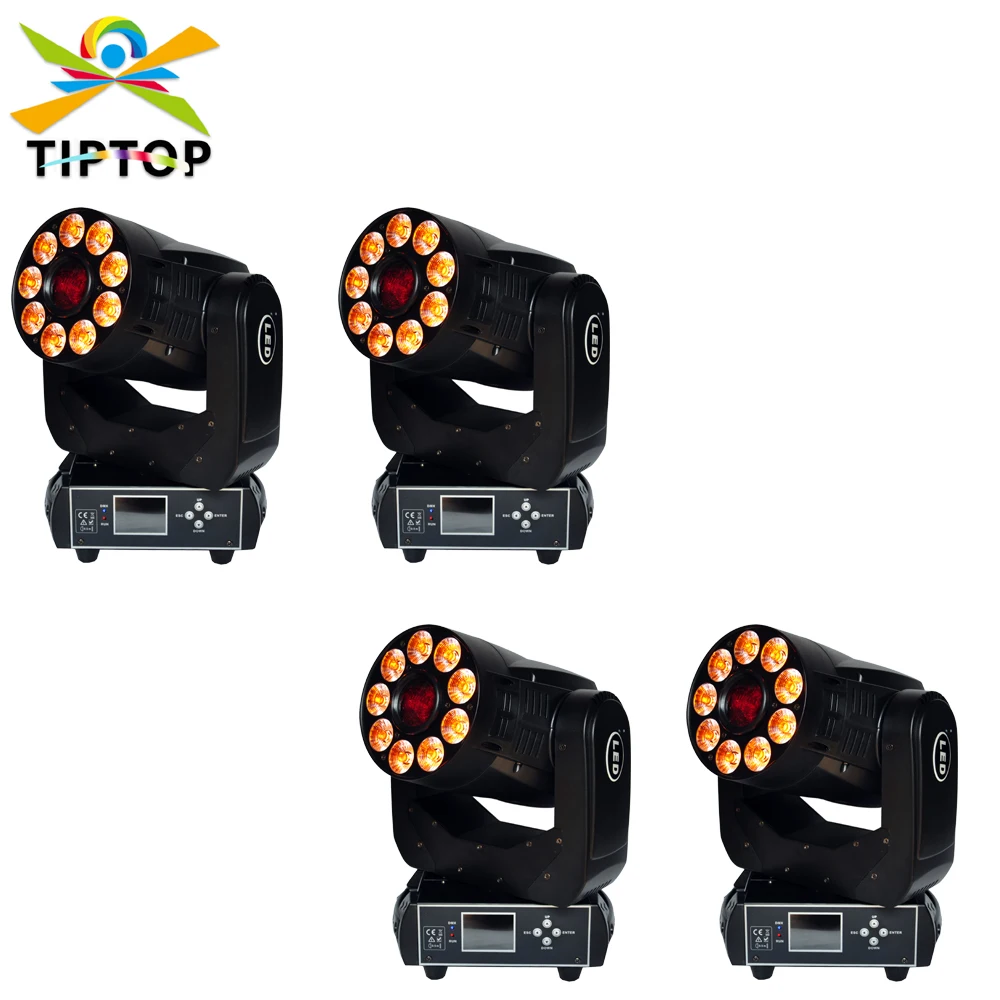 

TIPTOP 200W Wash Gobo Dual 2IN1 Moving Head Stage Effect Light with DMX for Disco KTV Club Party LED Display 1x75W white+9x12W