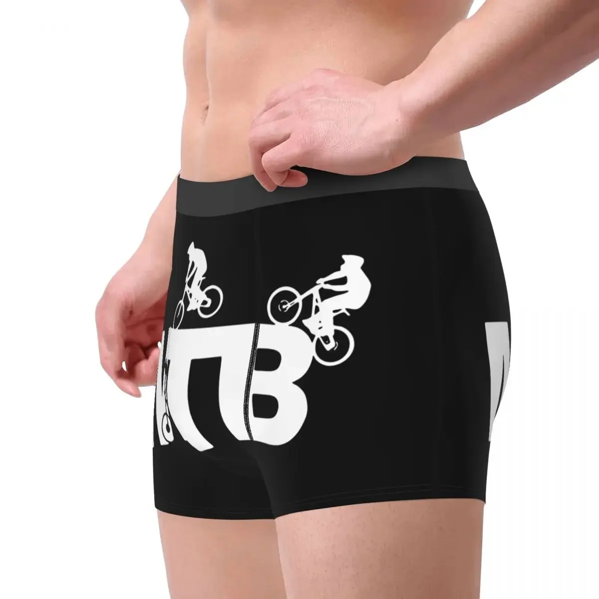 Novelty Boxer Shorts Panties Men MTB Cycling Logo Funny Mountain Biker Bike Underwear Breathbable Underpants for Male