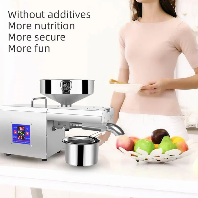 Professional‑Grade 1020W Stainless Steel Oil Press, Automatic Cold‑Press Oil Extractor for Coconut, Peanut and Sunflower Seeds
