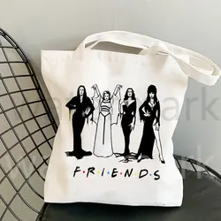 Queens of Evil MORTICIA ADDAMS Bolso de mano de lona, bolsa de regalo de Halloween, bolsa de compras ecológica, bolsa de supermercado informal