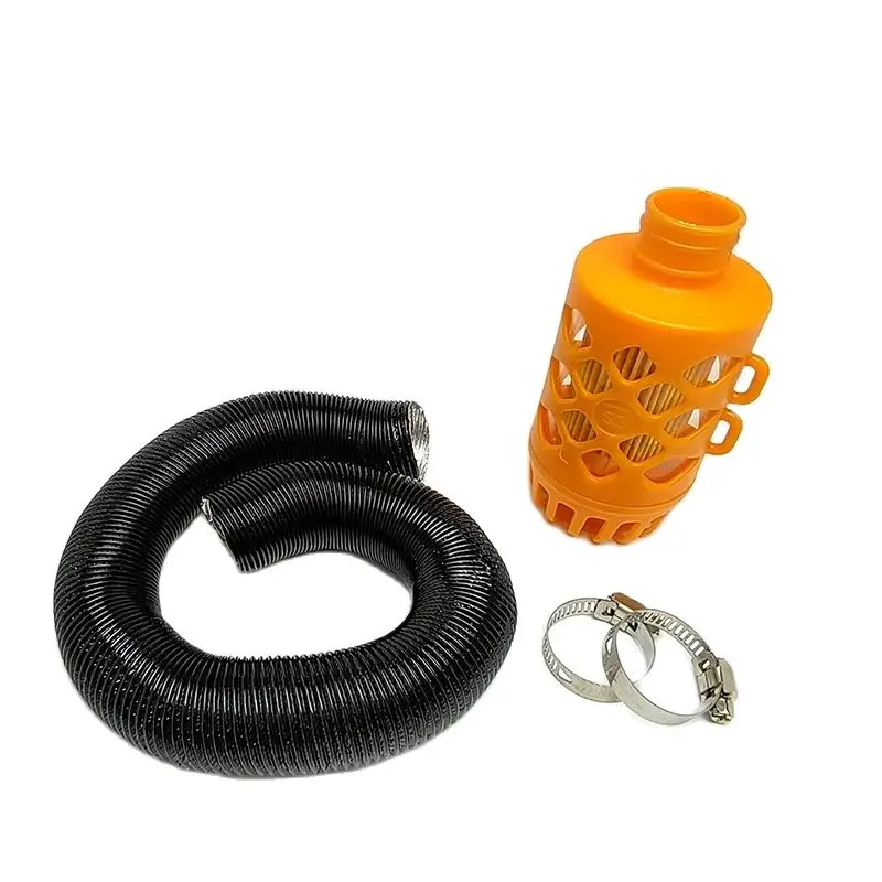 Silenciador de filtro de admisión de calentador de estacionamiento diésel de aire de 25mm + Tubo de conducto de admisión, longitud de estiramiento de 60cm + 2x abrazadera de manguera para coche, camión, furgoneta