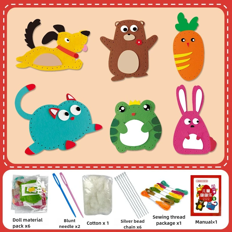 Puzzle per bambini che intreccia ciondolo creativo fatto a mano Confezione di materiali Ciondolo per bambola di cartone animato Regalo per bambini