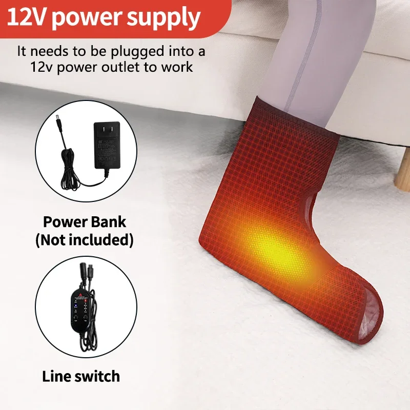 Heating Foot Wrap 3-Gear Massage Temperature Hot Compress Foot Ankle Brace for Warm Ankle Foot Pain Relief Anti-fatigue