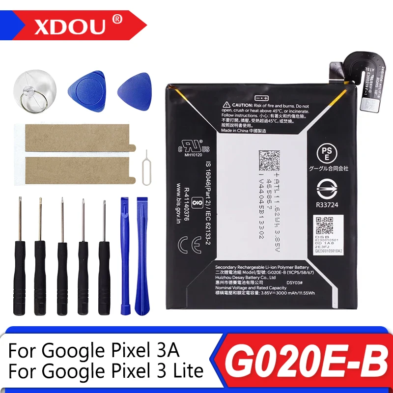 

Совершенно новый сменный аккумулятор G020E-B емкостью 3000 мАч для Google Pixel 3A Pixel 3 Lite Pixel 3 Lite, аккумуляторы для мобильных телефонов + инструменты