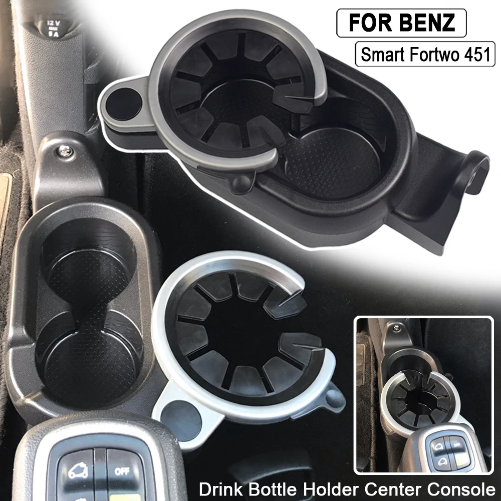 Upgraded Car Drinks Holder Cup Mount Center Console Double Cup Holder for Mercedes-Benz Smart Fortwo 451 2007-2014 A4518100370