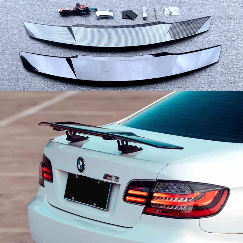 For Car Spoiler Electric lift Automatically  Led Light Trunk Wing Lip ABS Carbon Fiber Car Modification For Hatchback & Sedan