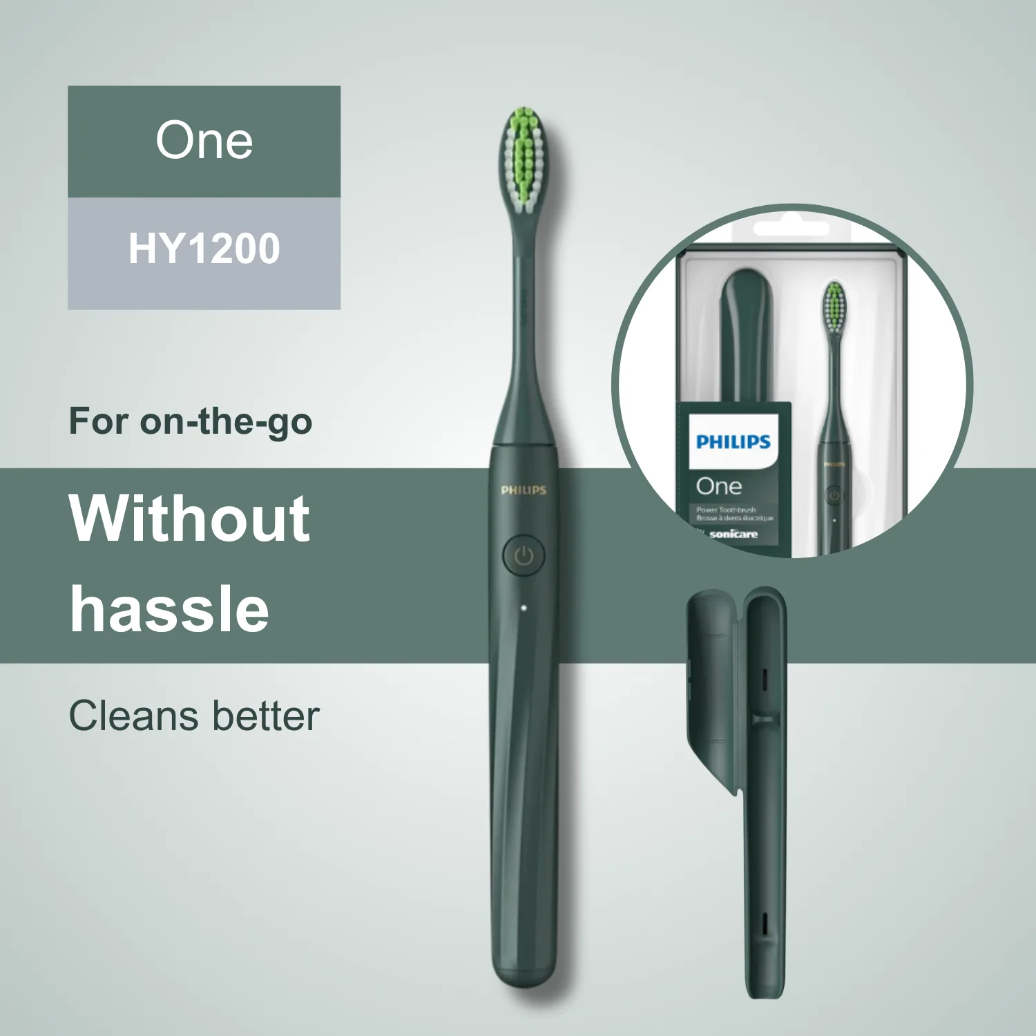 

Philips Electric Toothbrush One by Sonicare HY1200, USB Charging Port