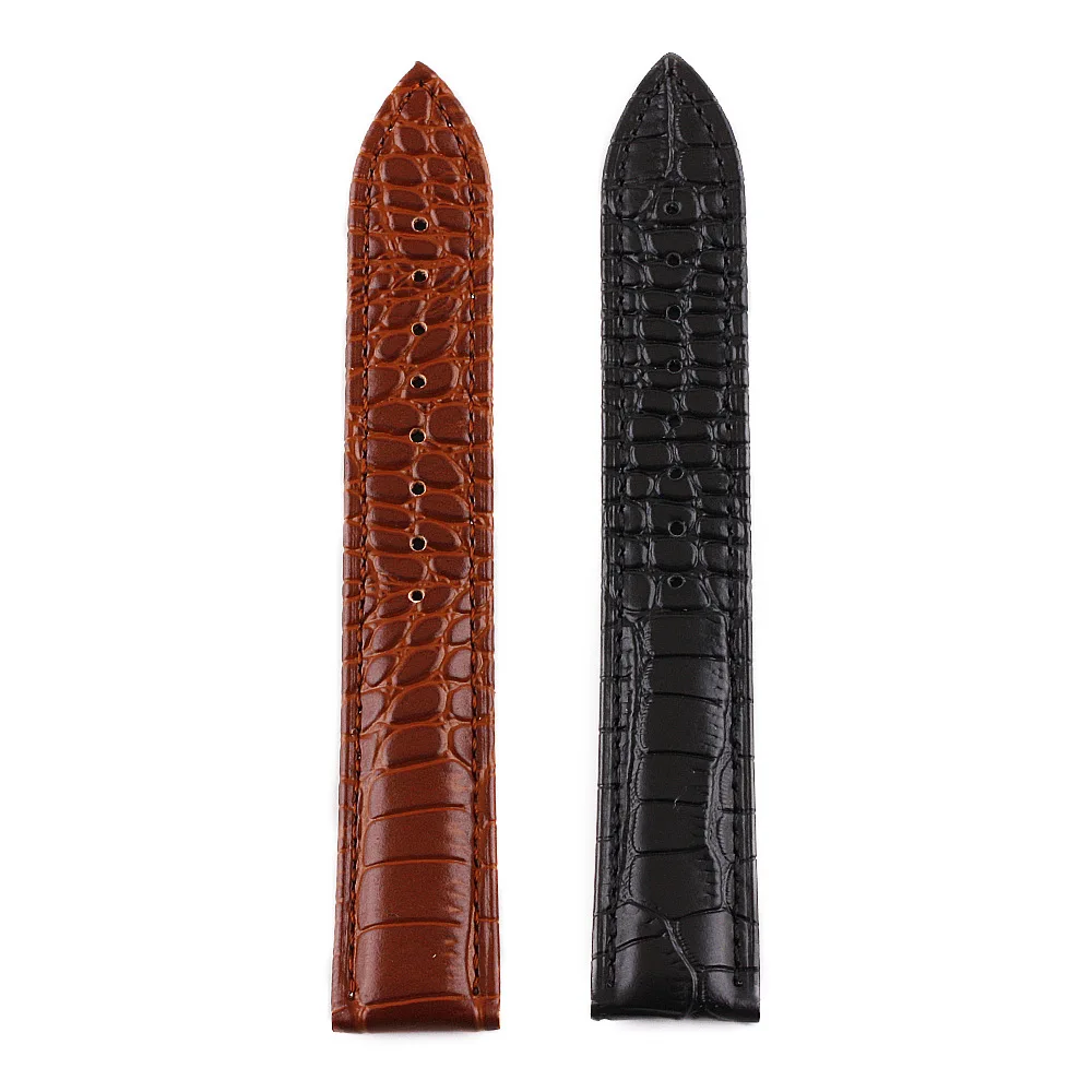 Crocodile Pattern 22mm Watch Strap Universal Leather Watchband for Smart Watch 12mm 14mm 16mm 18mm 20mm 22mm 24mm