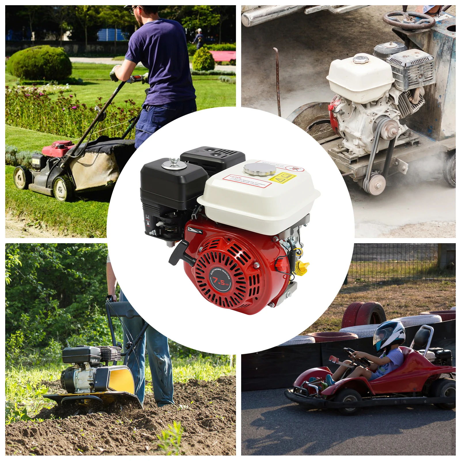 محرك أحمر 7.5HP 4-السكتة الدماغية 212CC 3000W محرك متعدد الاستخدام يعمل بالبنزين لمولد هزاز مضخة المياه