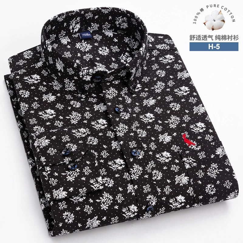 Alta qualidade 100% homens de algodao oxford camisa casual listrada ou xadrez camisas de manga complida botao colarinho design