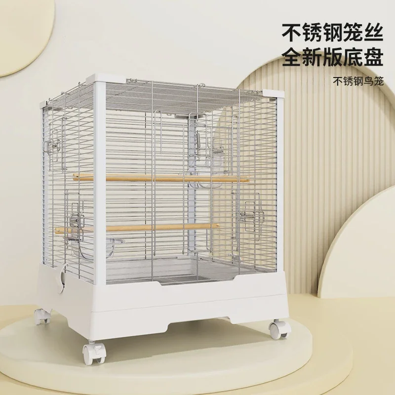 

New Stainless Steel Parrot Bird Cage Tiger Skin Peony Xuanfeng Small Too Parakeet Bird Cage