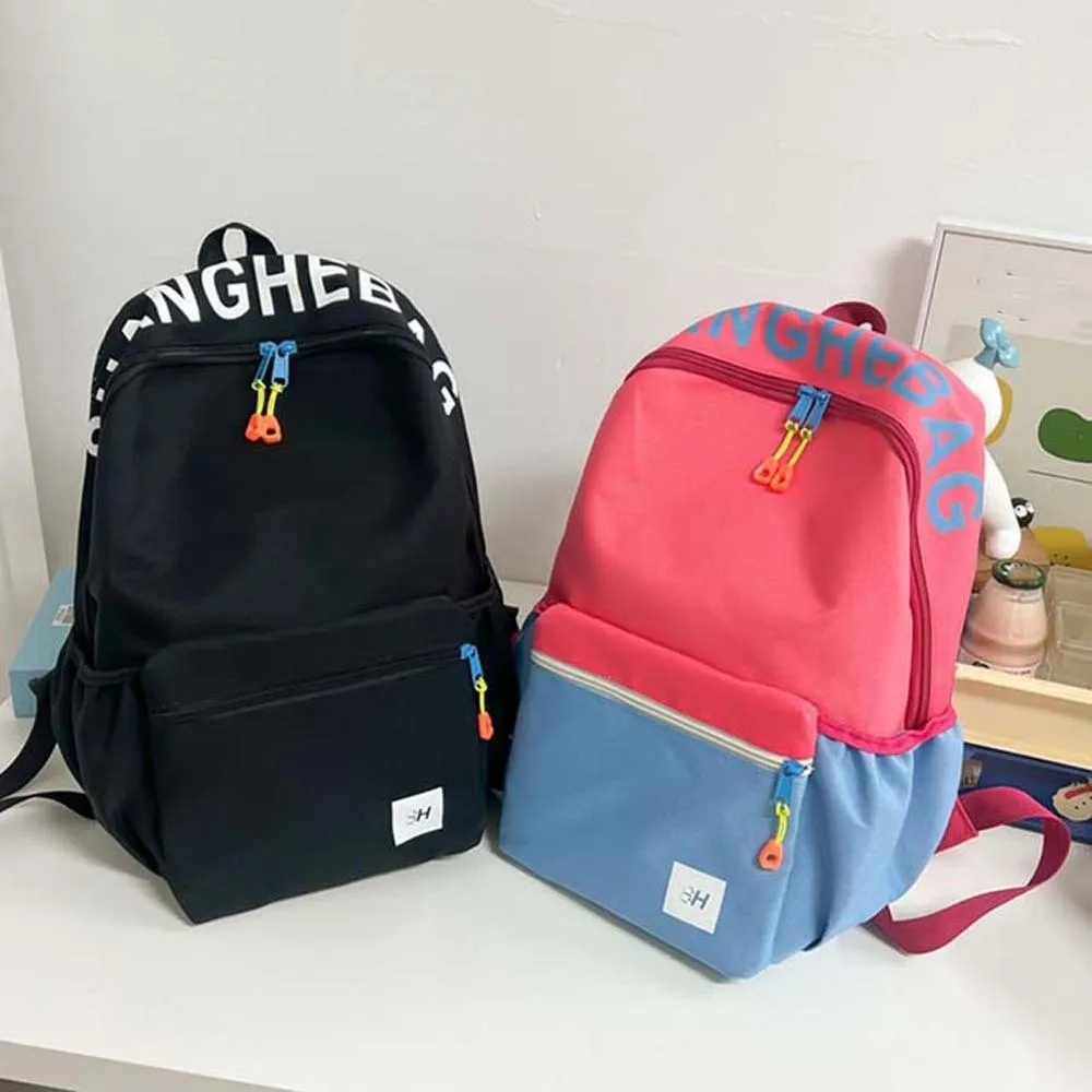 

Daypack Oxford Cloth Backpack Contrast Color Casual Students School Bag Dustproof Durable Large Capacity Backpack Sport