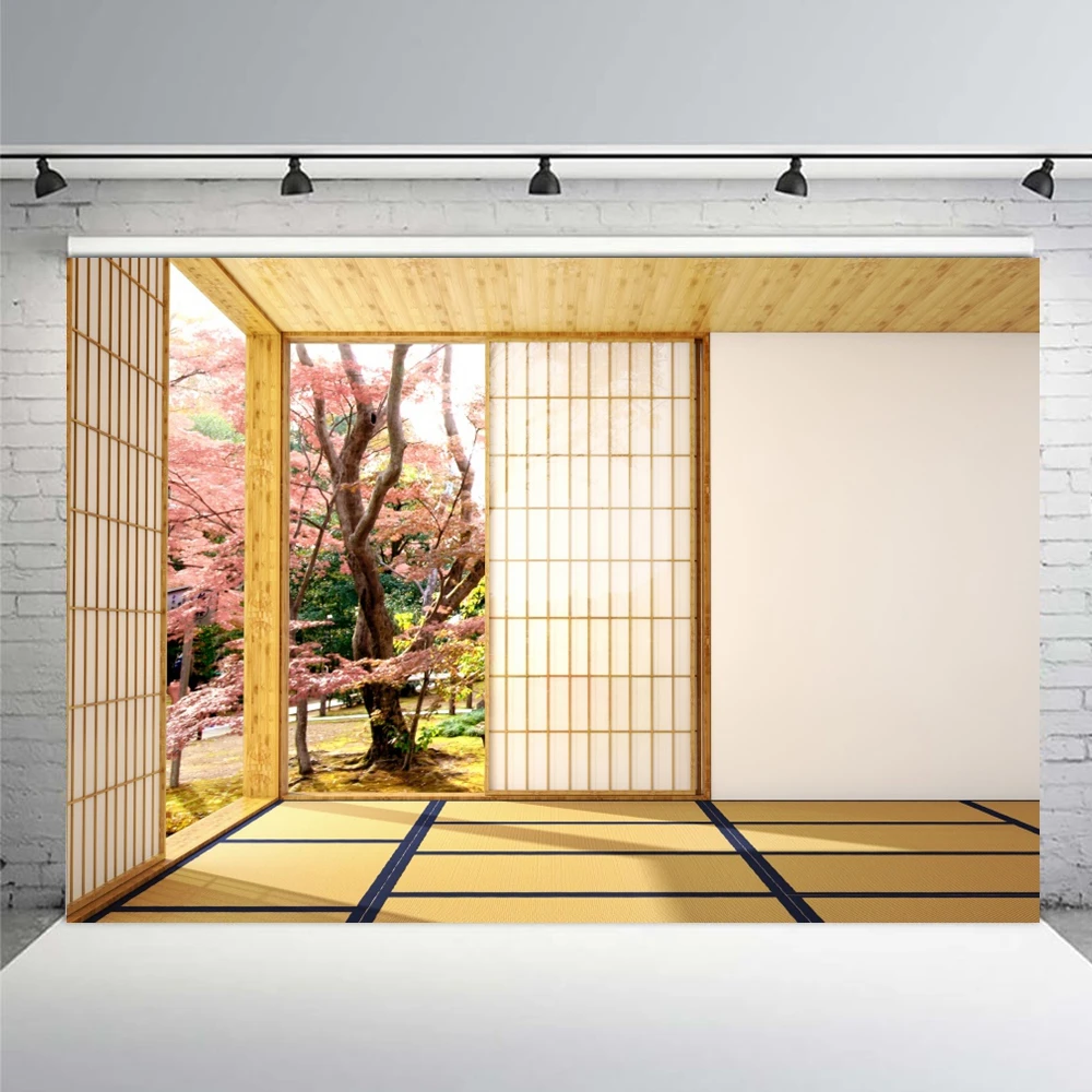 บ้านสไตล์ญี่ปุ่นฉากหลังตกแต่งภายในห้องนั่งเล่นตกแต่งทิวทัศน์สตูดิโอถ่ายภาพพื้นหลัง