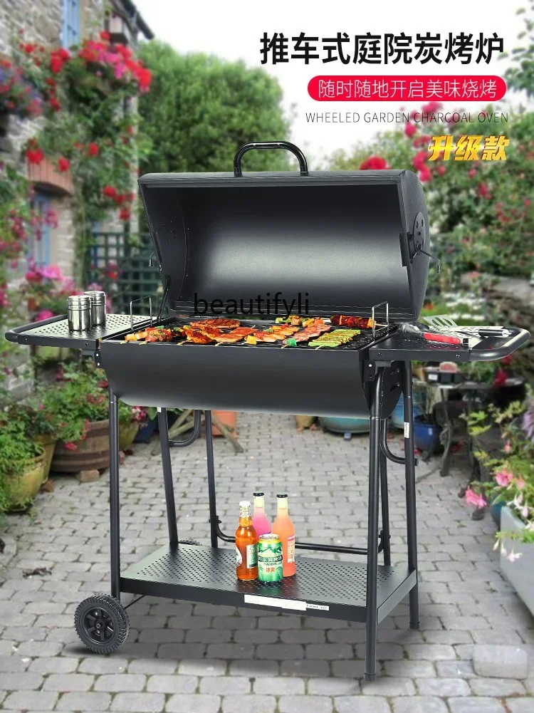 Double-Sided Charcoal Oven Home Courtyard Barbecue Grill Outdoor Charcoal Grill Stove