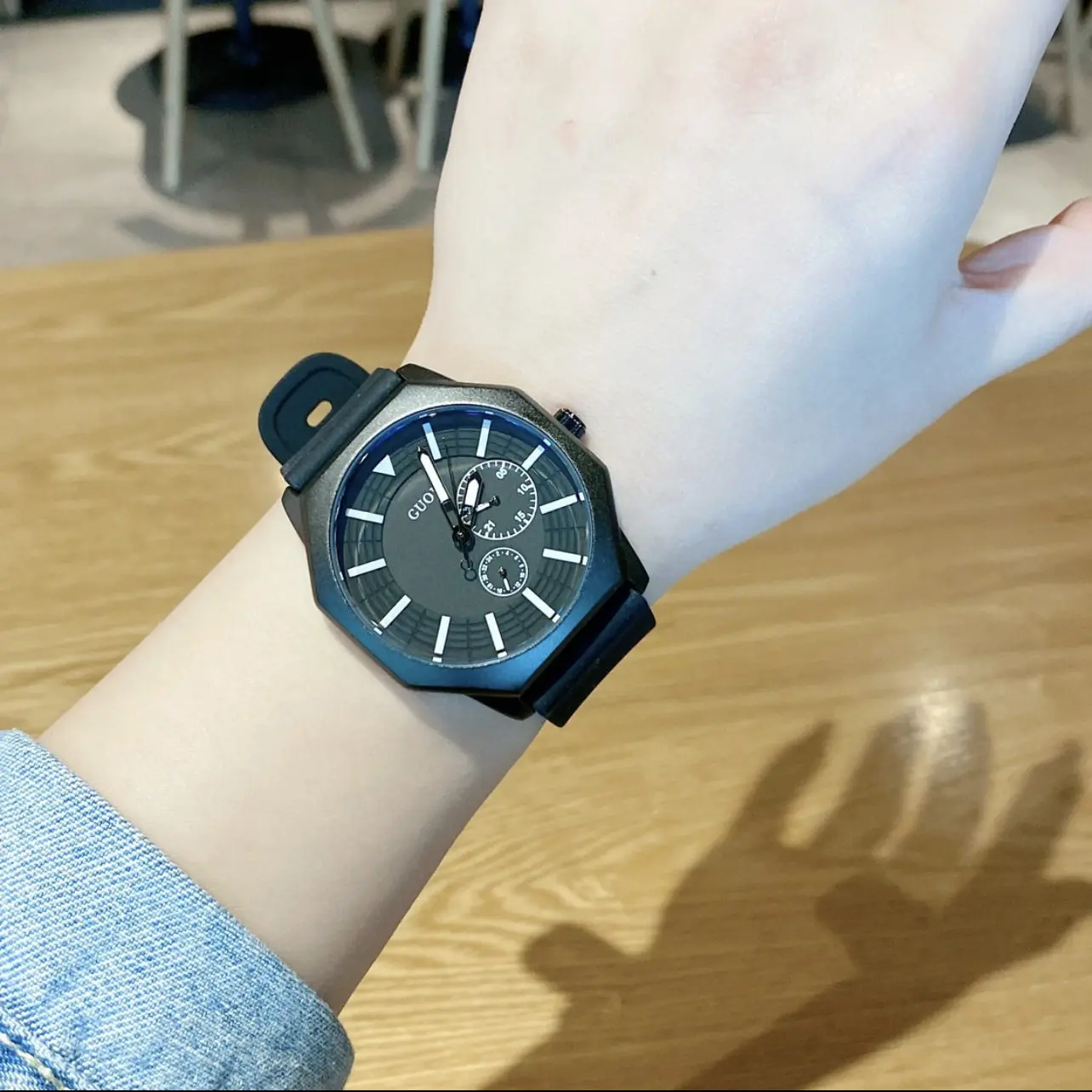 NewOctagonal Women'S Watch With Large DialMulti-FunctionalStylish Silicone StrapA Perfect Gift For Women Watches And Accessories