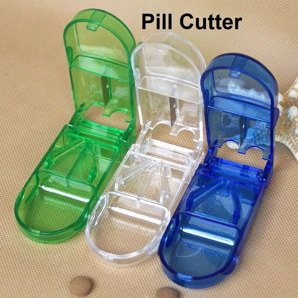 Caja de almacenamiento de píldoras para cortar tabletas de medicina, divisor, compartimento dividido, estuche de medicina portátil para el hogar,