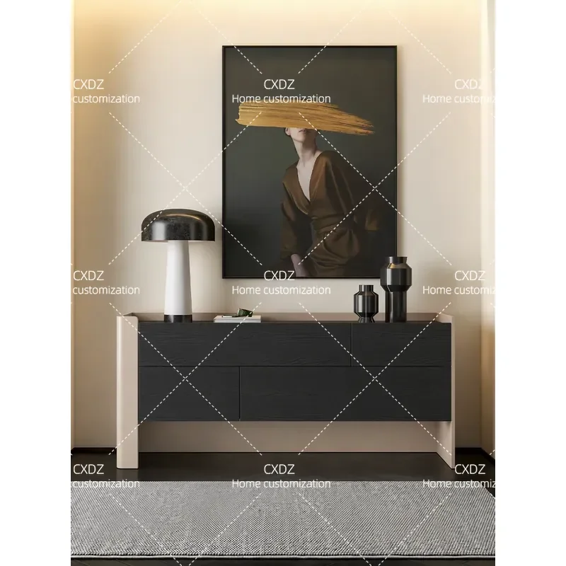 Italian Minimalist Wall Side Cabinet with Drawers Four Door Storage Locker Entryway Porch Console Table Modern Furniture