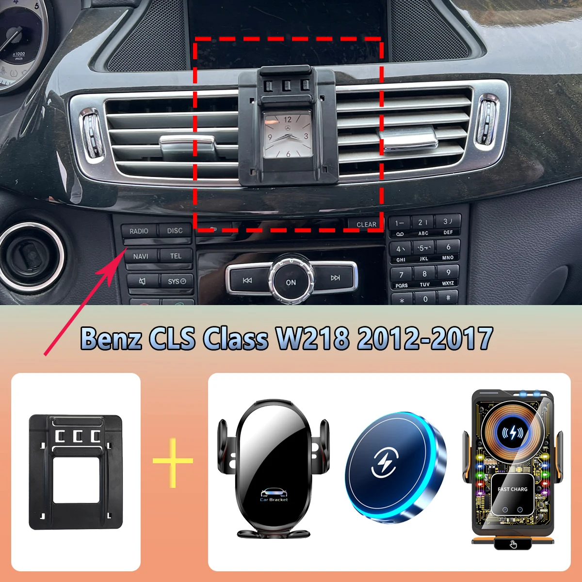 Car Phone Holder For Mercedes Benz CLS Class W218 2012 2013 2014-2017 Magnetic Wireless Charging Car Phone Mount Accessories