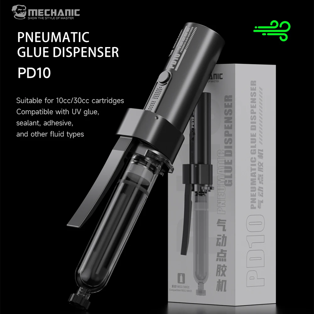MECHANIC PD10 Pneumatic Glue Dispenser Machine Battery Powered for Phone Repair UV Adhesive Solder Paste Sealant Dispensing Tool
