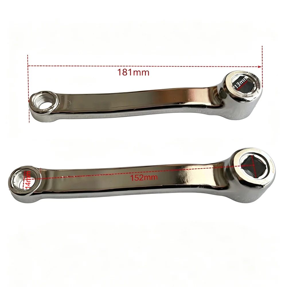 Steel Exercise Bike Crank Arms 152mm Pair Left Right Round Hole For Pedal Axle Fit Gym Cardio Machine Repair Accessories Set