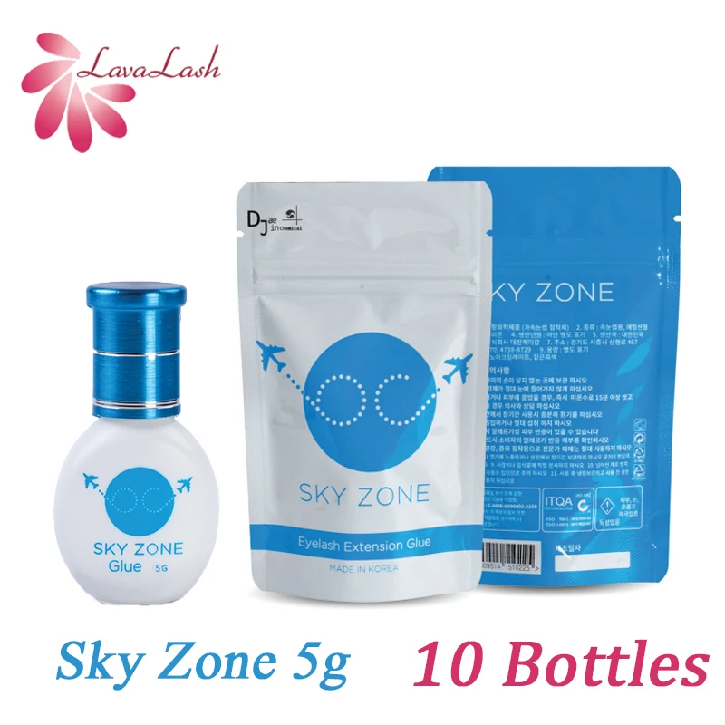 5g Sky Zone Glue 1s Fast Dry Strong Eyelash Extensions Glue Original Korea False Lash Glue Keep Long Retention 10 bottles