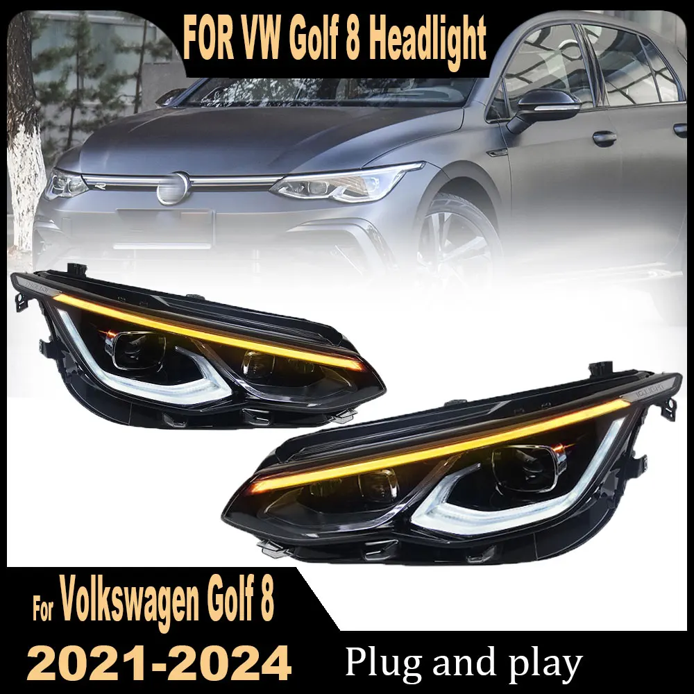 LED Head Lamp for VW Golf 8 MK8 LED Headlight 2021 2022 2023 2024 Headlights Golf 8 DRL Turn Signal High Beam Projector Lens