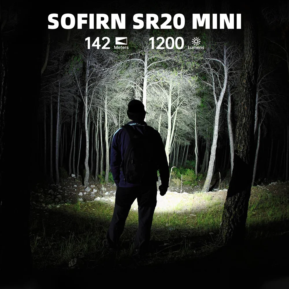 Baru Sofirn SR20 MINI 1200lm senter 18350 USB C IP68 tahan air dengan lampu kunci LED merah untuk situasi darurat berkemah