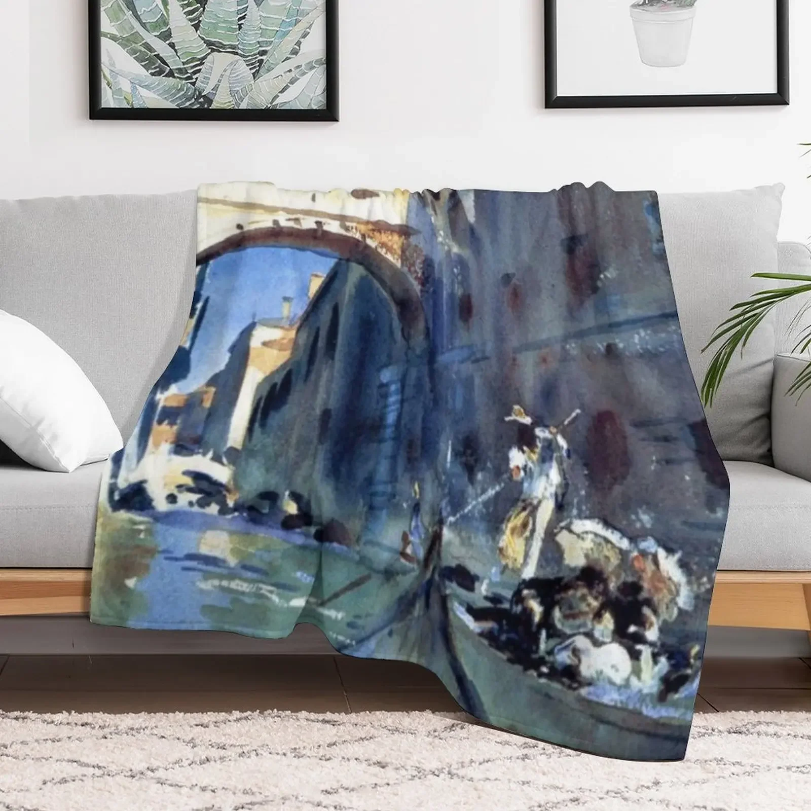 John Singer Sargent - The Bridge of Sighs Venice Throw Blanket wednesday Luxury St Blankets