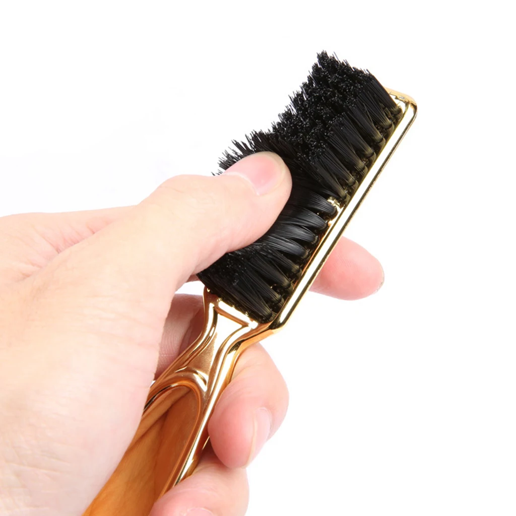 Beard Mustache Oil Head Grooming Brush Stiff Bristles Straightens Soften Handle Massage Comb ABS Plating for Men