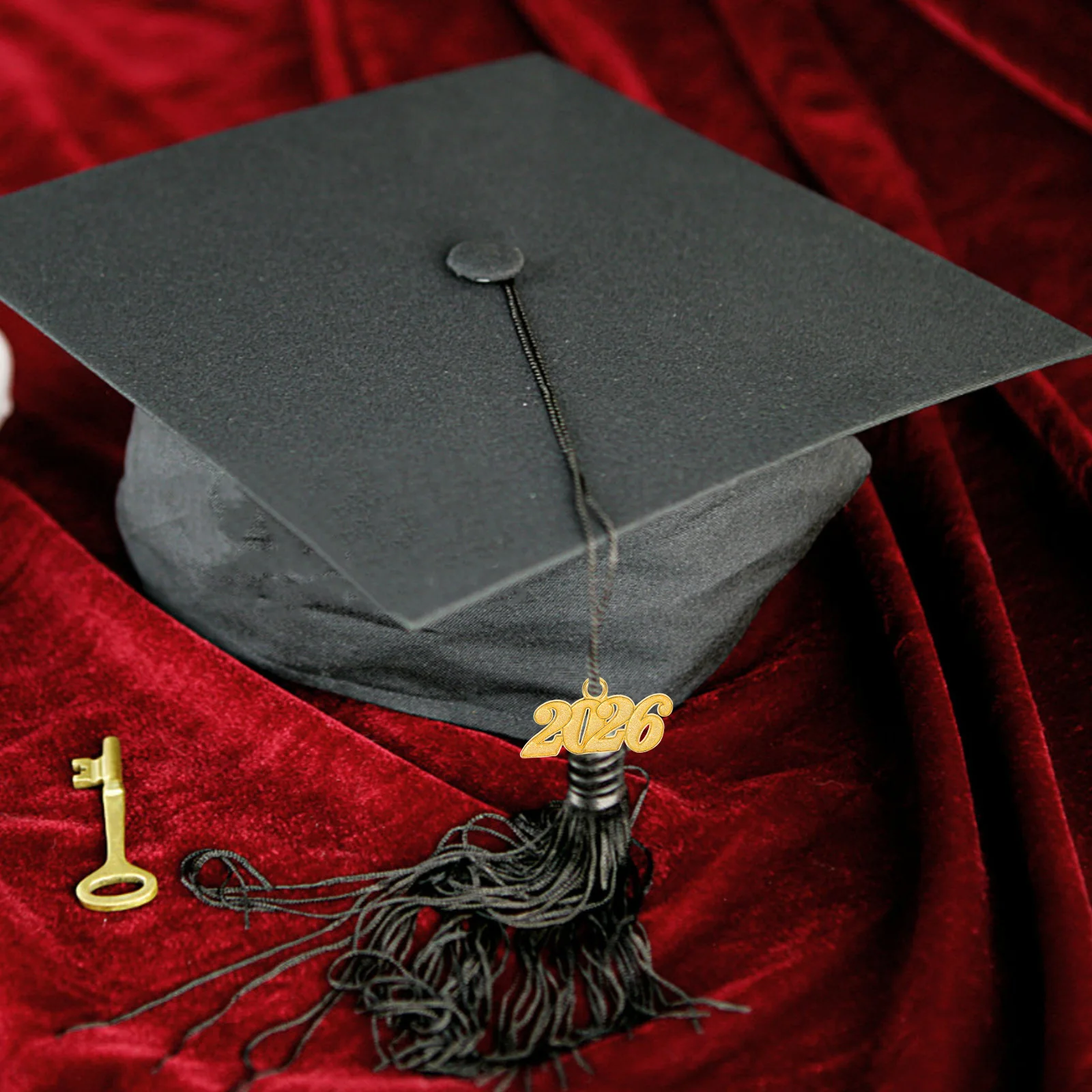 

50pcs 2026 Number Pendant Charms Alloy Graduation Cap Tassel Decor Diy Keychain Jewelry Making Supplies 2026 Charm