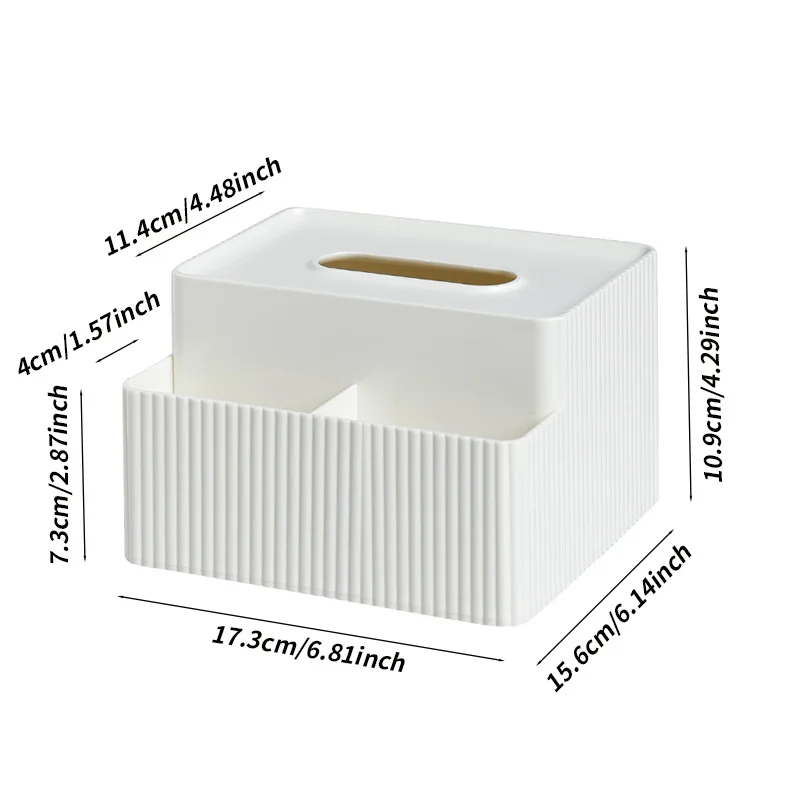 Multifunctional Tissue Box, Kitchen Storage Box, Office Paper Drawer, Living Room Organizing Box, Square, 1 Set