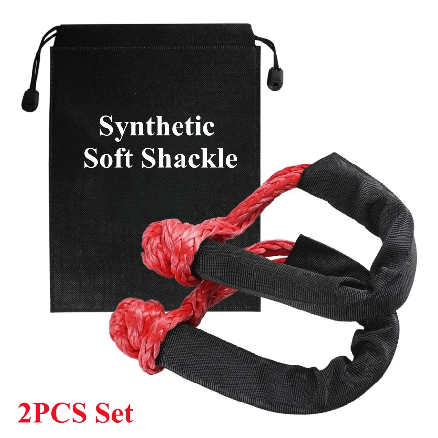 2 Packs Synthetic Soft Shackles With Storage Bag 41,000 lbs Max Break Strength 1/2\